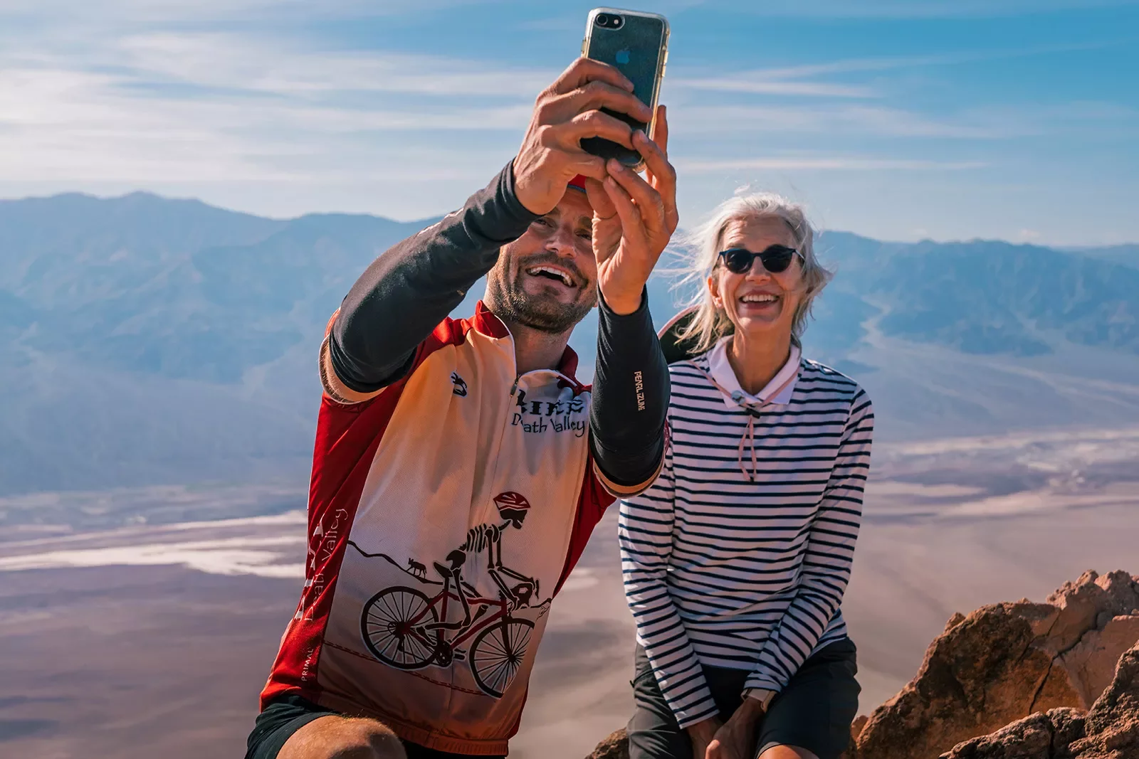 Cyclists taking selfie in California