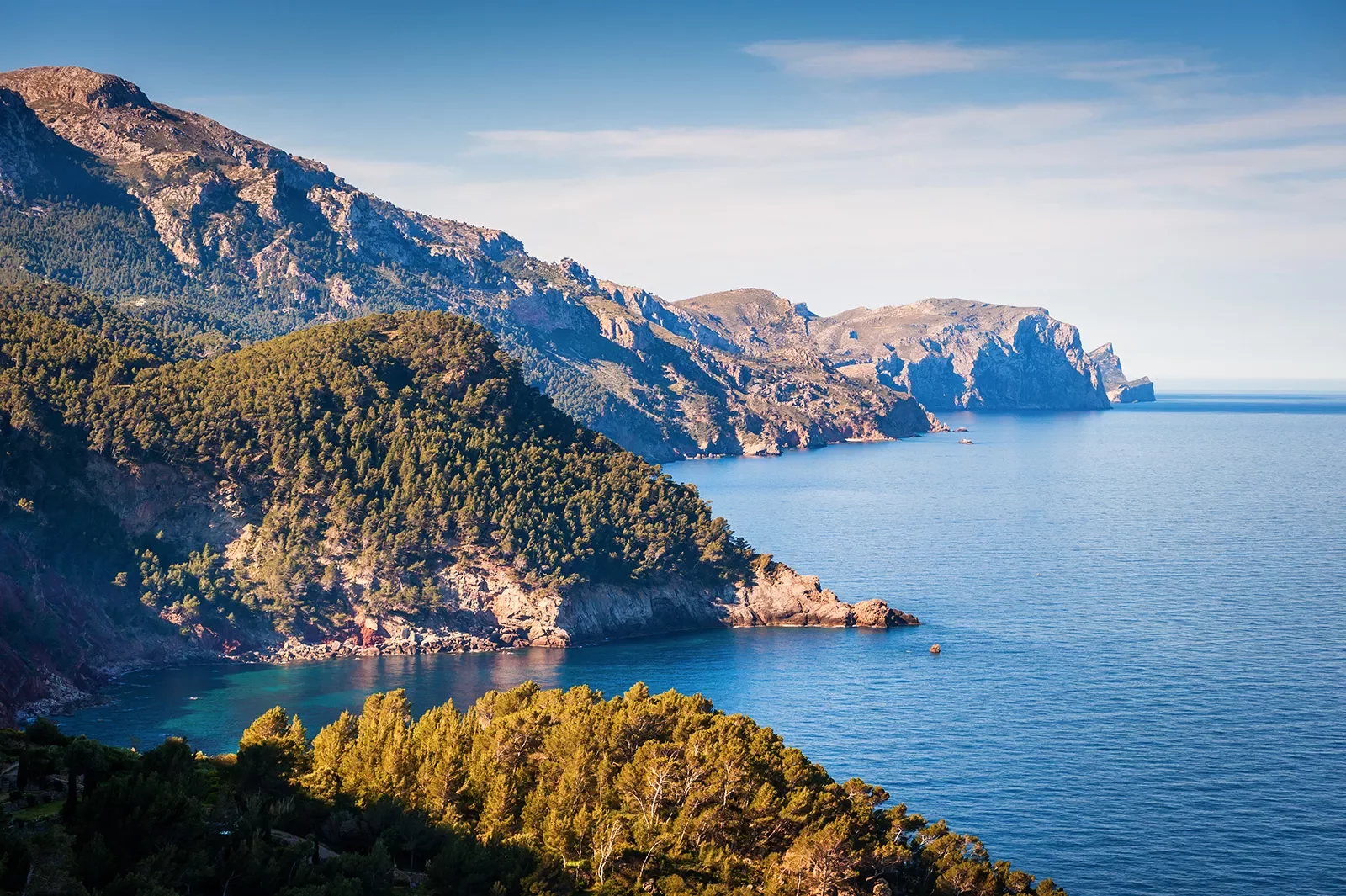 Landscape view of the coast of Mallorca.