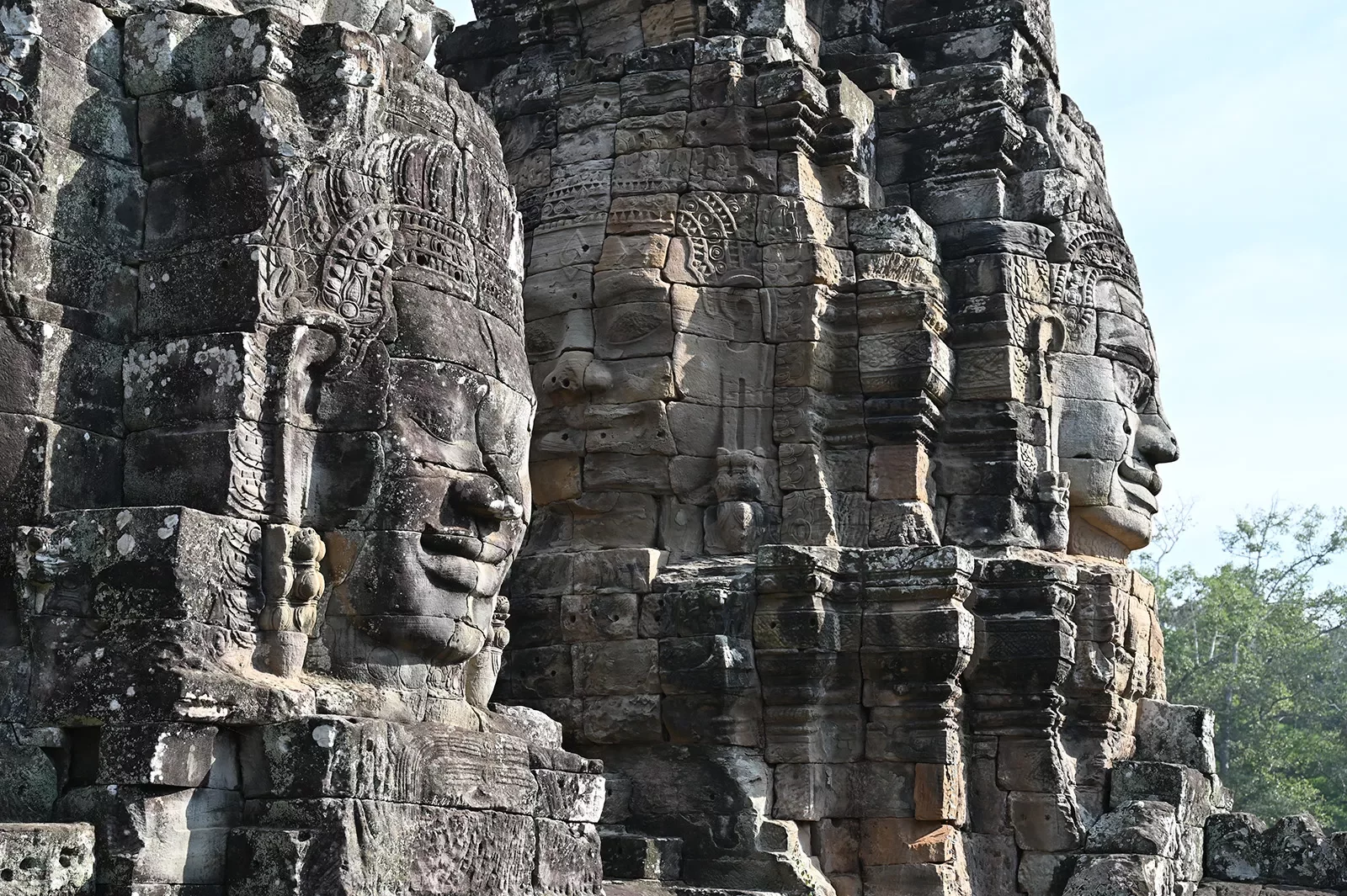 Statues and facades of Angkor Wat