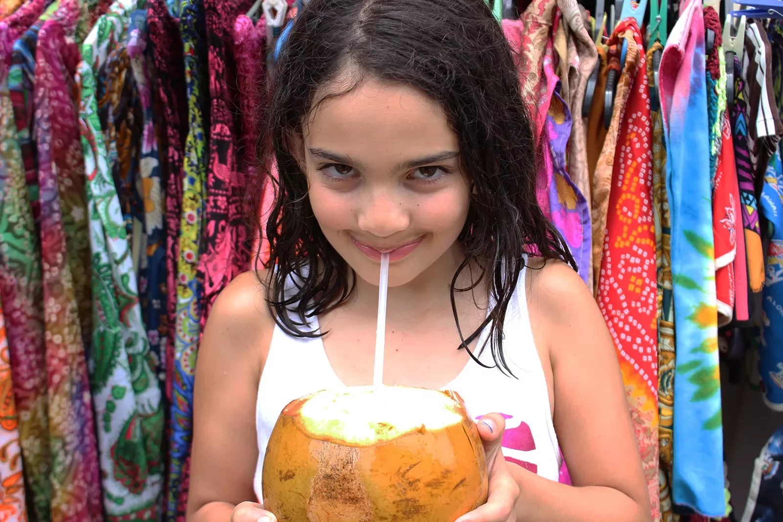 Guest Drinking From Coconut