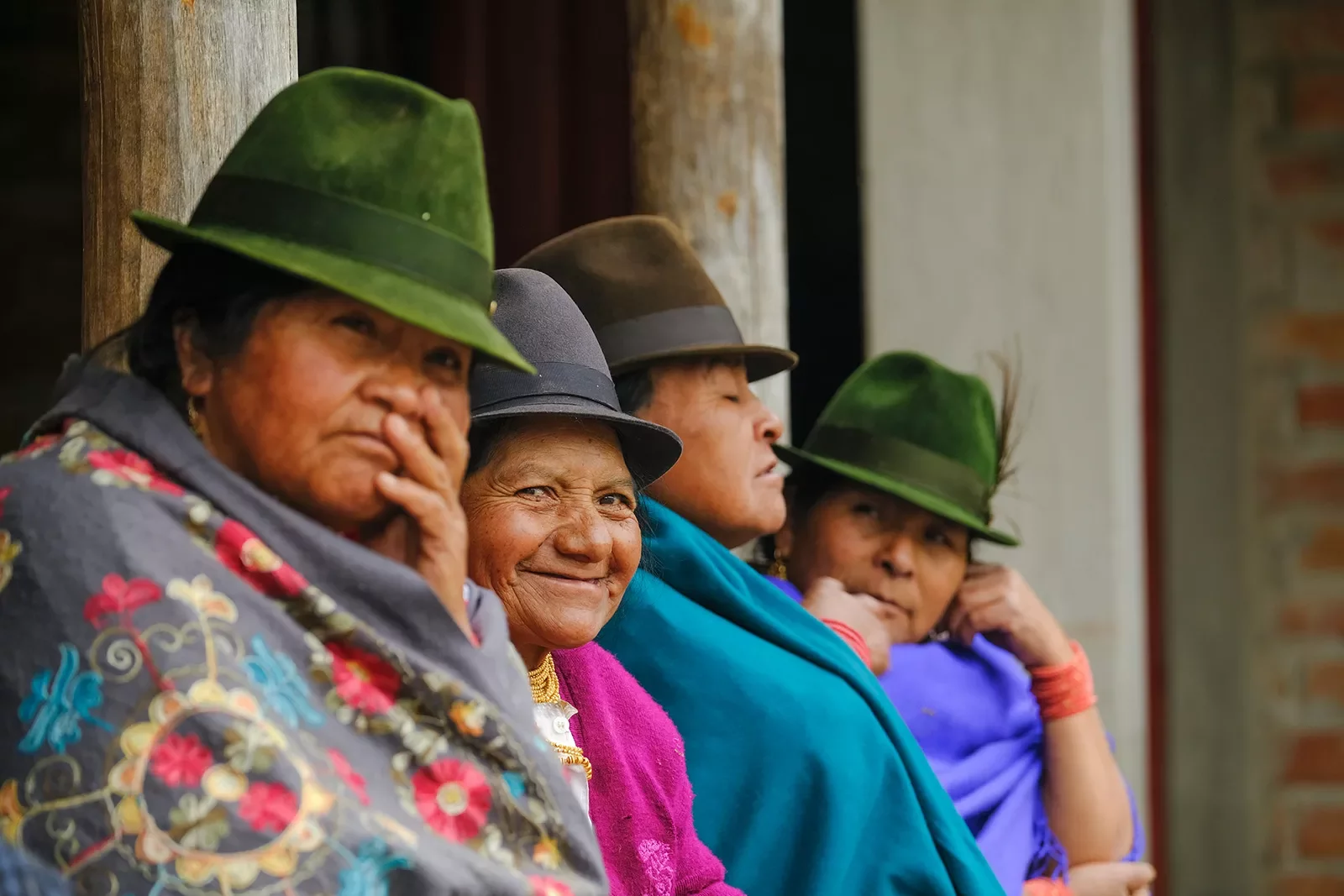 Andean Green Felt Hats Ecuador