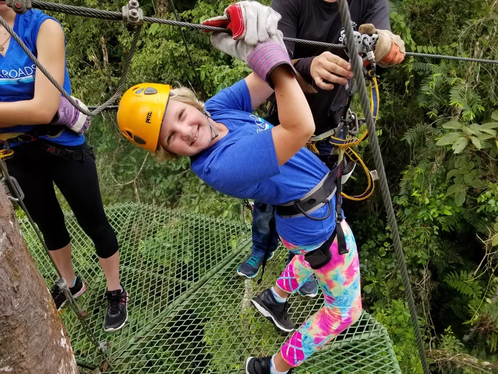 Kid Getting Ready to Zip Line