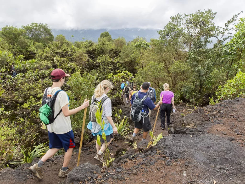 Hikers Descending Costa Rica