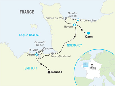 Map Of Brittany And Normandy Brittany - Normandy Walking & Hiking Tours | Backroads