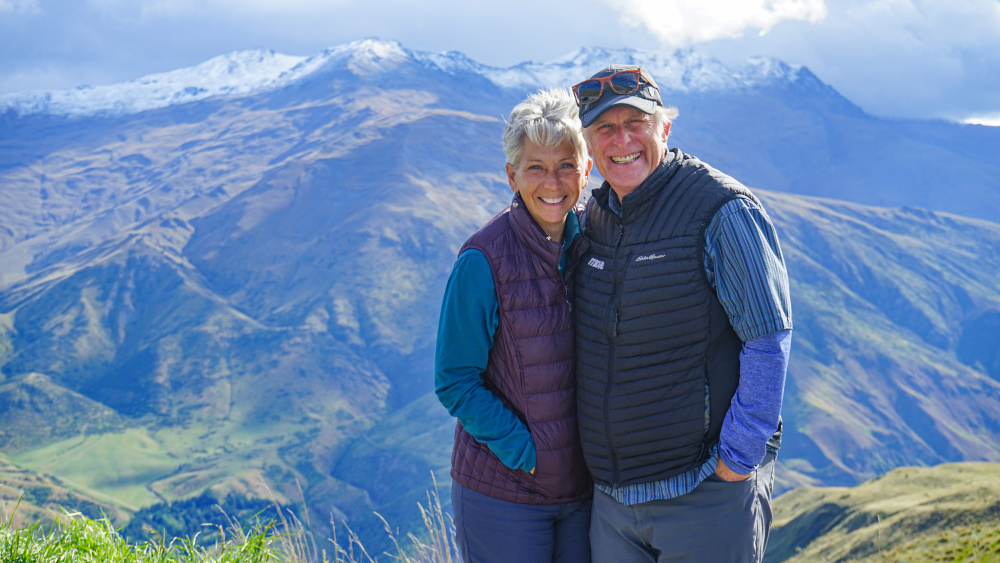 Smiling couple on Backroads New Zealand Bike Tour