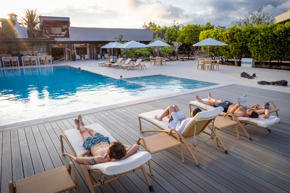 Relaxing by the pool in Ecuador with Backroads