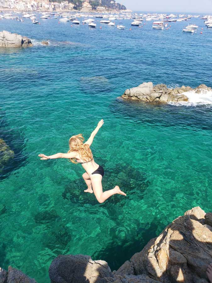 Cliff jumping on the Costa Brava