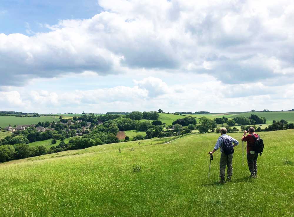 Guests walking in the Cotswolds