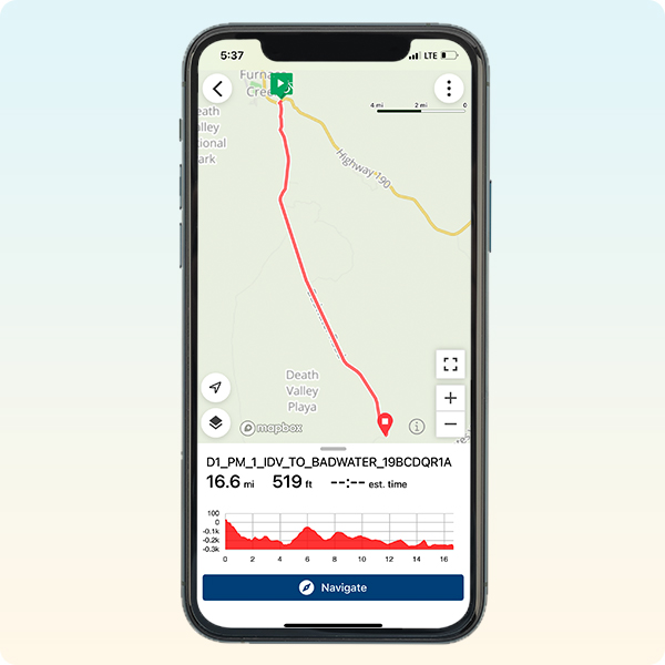 Image of a phone showing a route map