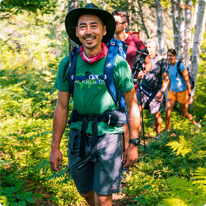 Backroads leader guiding a group in Quebec