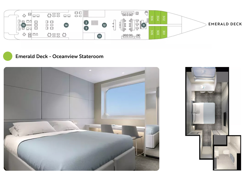 Emerald ship Emerald deck plan with Oceanview Stateroom image and floor plans