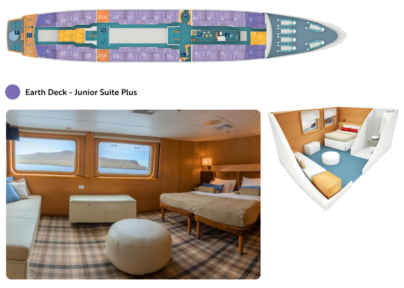 Galapagos Legend - Earth Deck - Junior Suite Plus