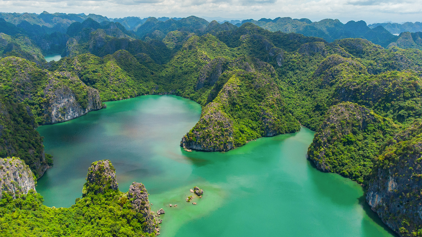 Aerial view of Halong bay in Vietnam
