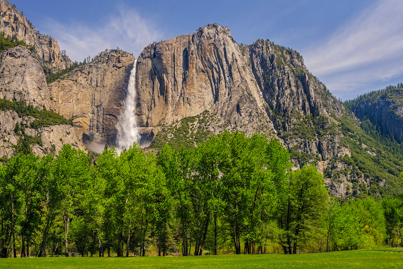 Wide shot of Yosemite Falls.