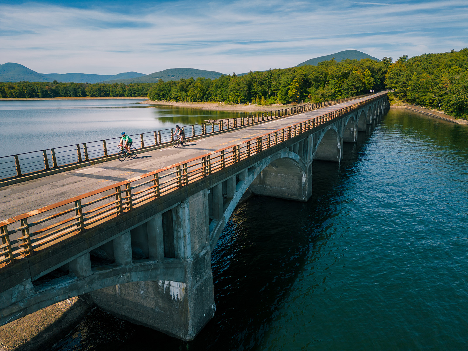 Bridge over blue river