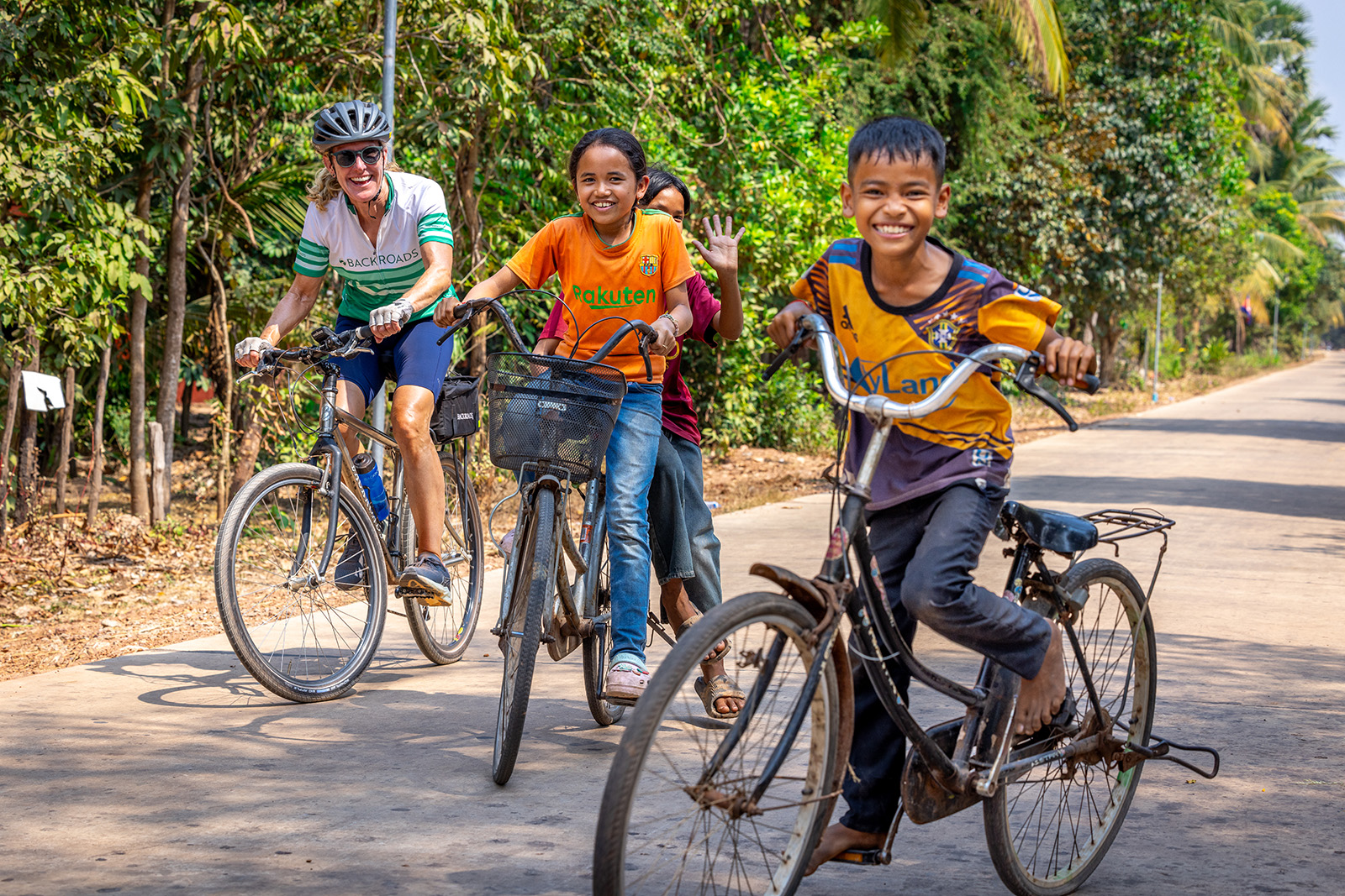 Children riding bikes