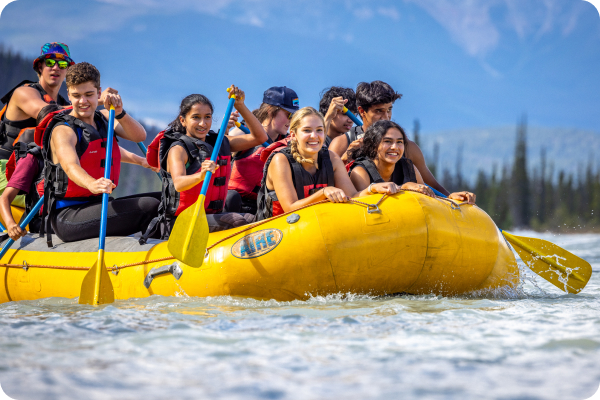 Family rafting in the Canadian Rockies