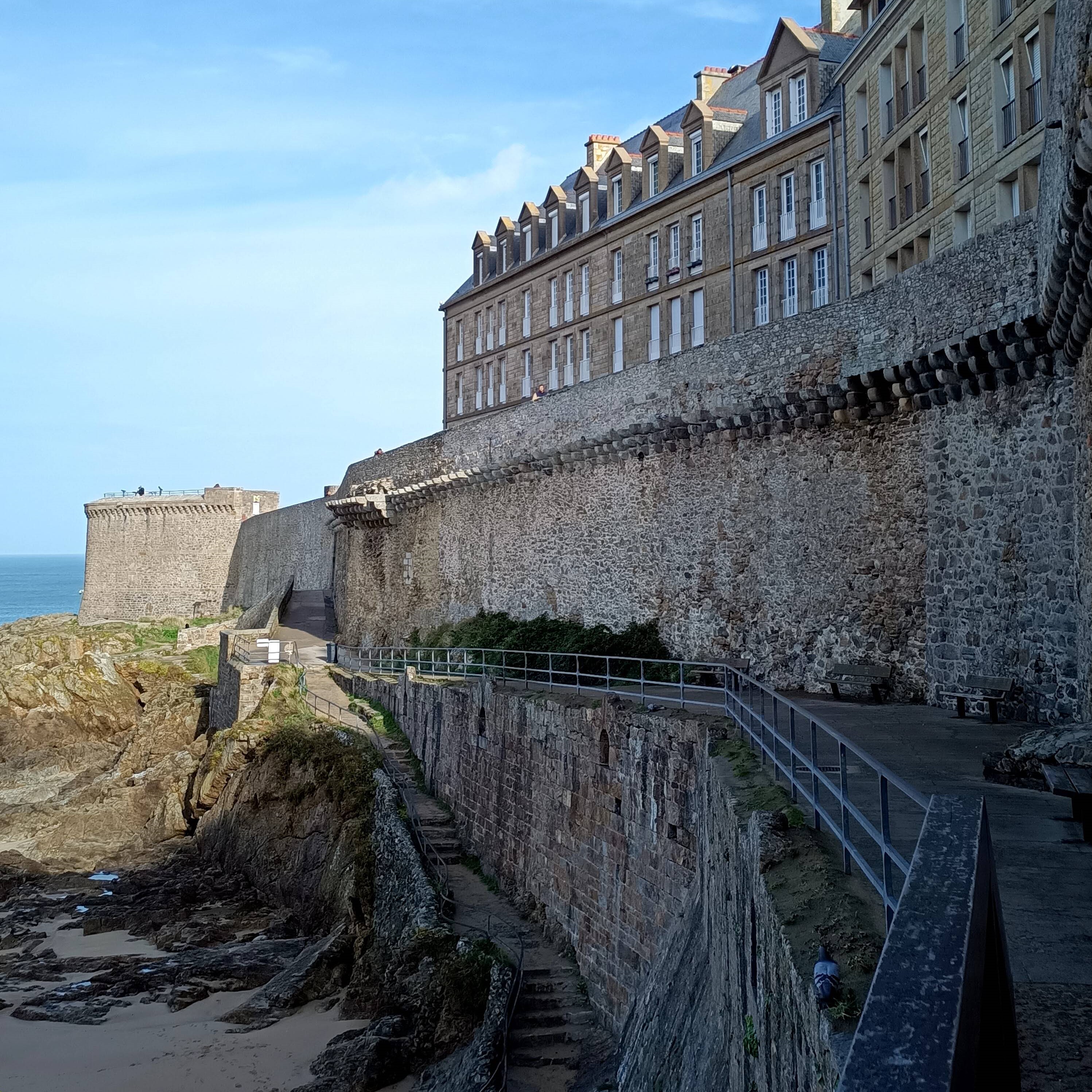 Cliffside view of rustic building