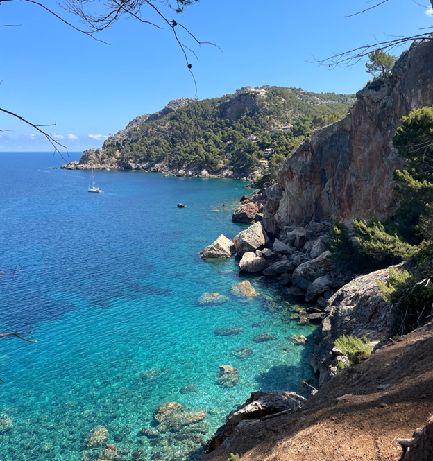 Cliff side with the ocean on the ground level