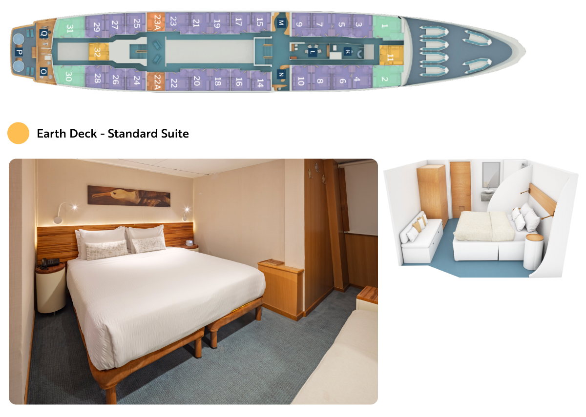 Earth Deck deck plan and suite