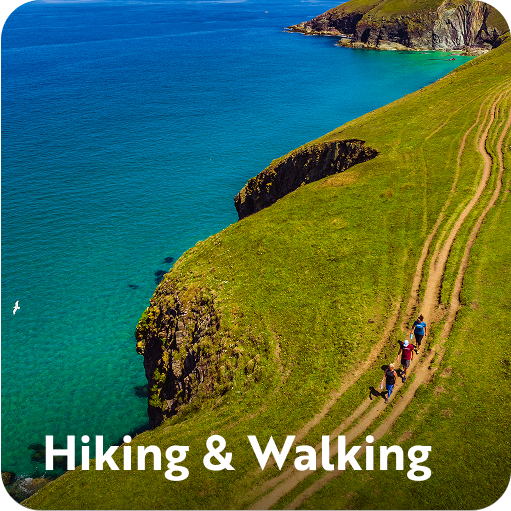 Large, grassy cliff by the ocean