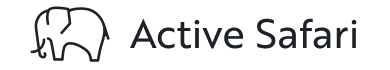 Elephant Icon with text Active Safari