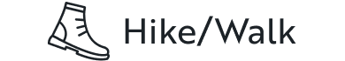 Boot icon with text Hiking & Walking
