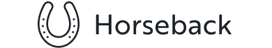Horseshoe icon with text Horseback riding