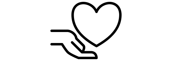 Hand and heart icon