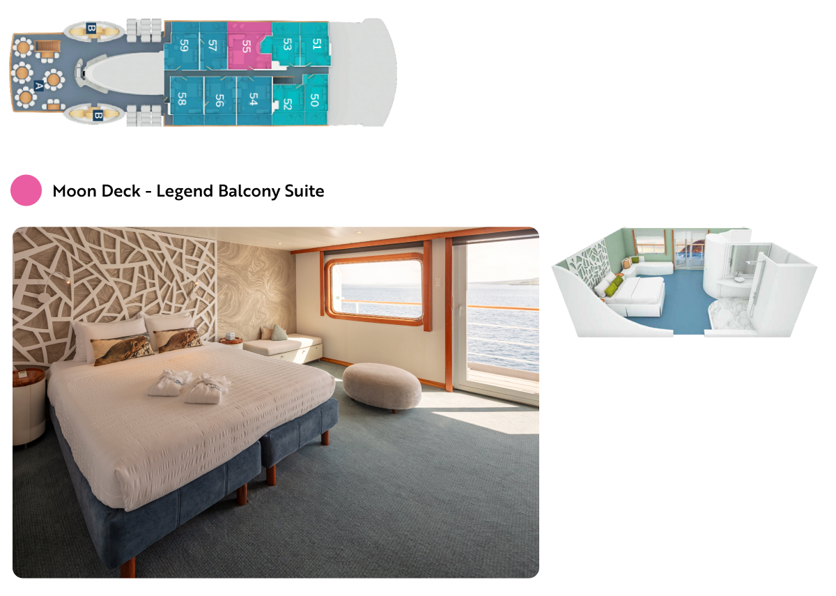 Legend Balcony Suite room with deckplan
