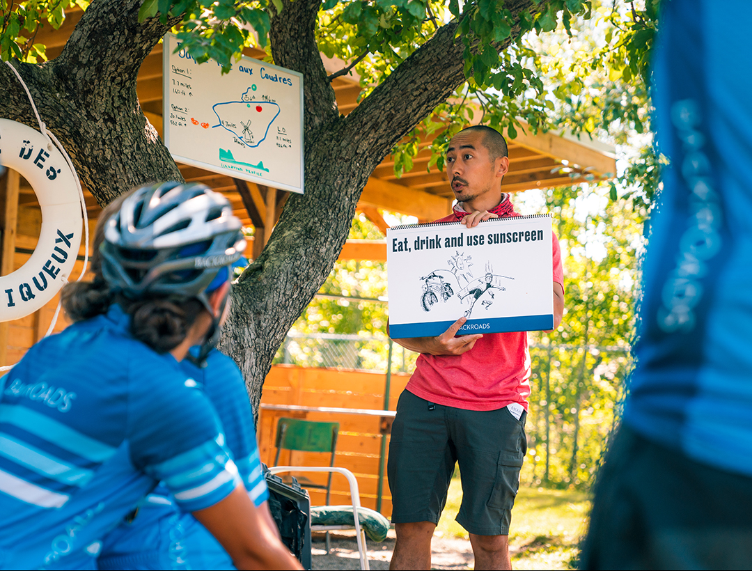 Backroads Leader doing a route wrap