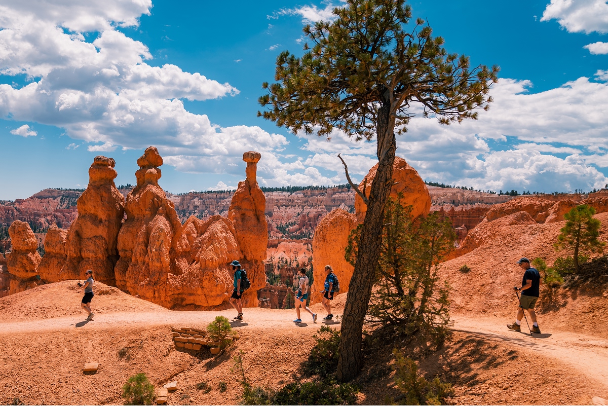 Hikers in Red Canyon, Utah