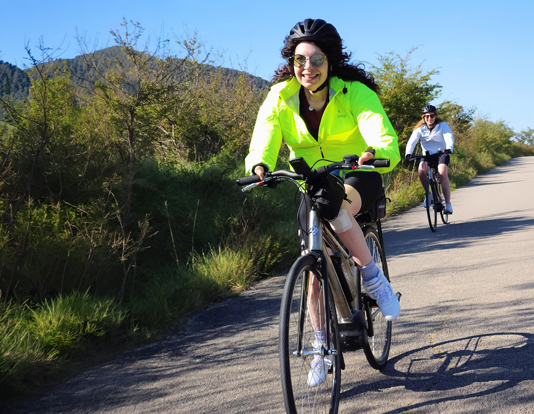 Meg Zucker on her bike