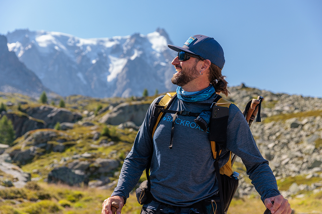 A long-sleeved shirt of technical fabric will protect you from the sun and help keep you cool on long days on the trail.