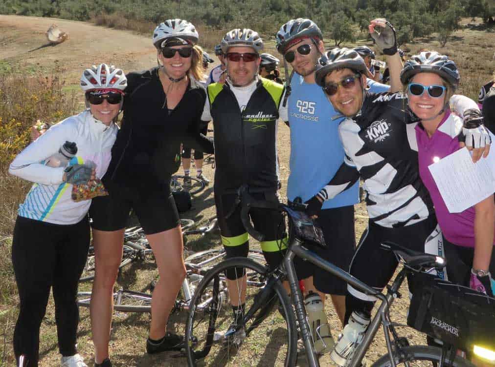 A day out cycling on the road with friends