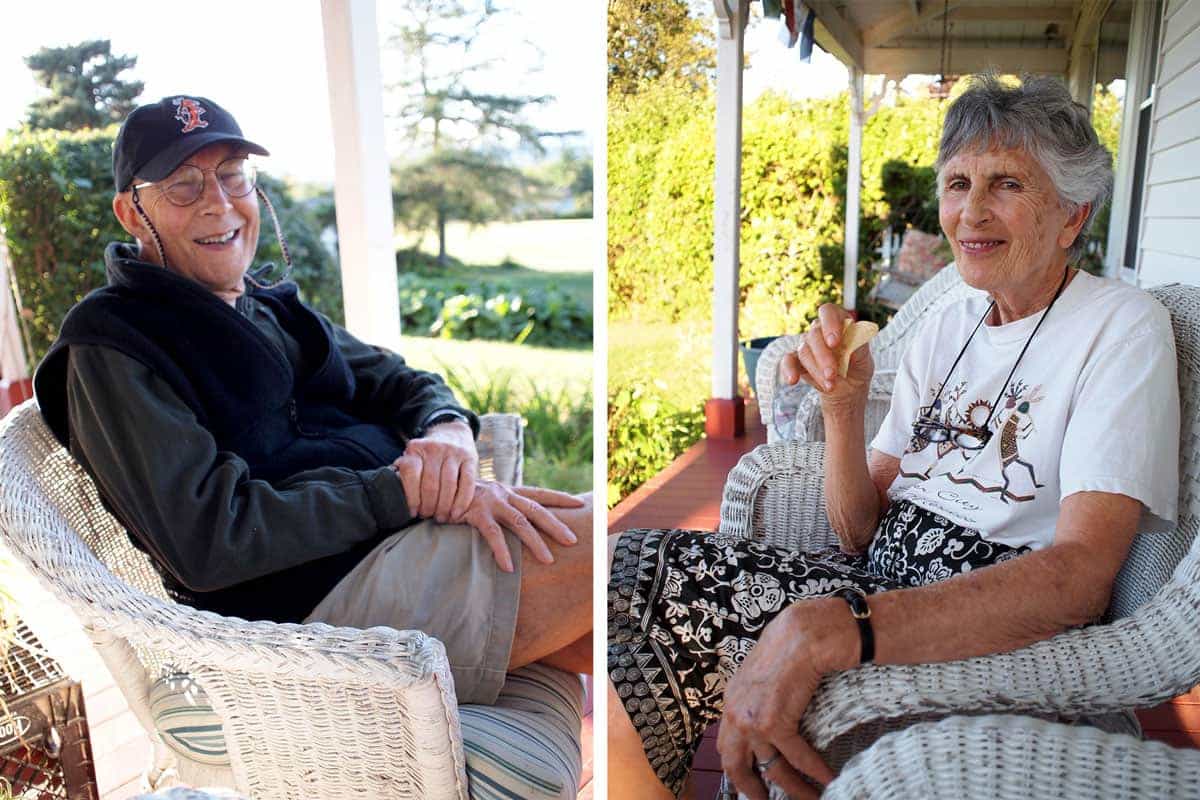 Don and Barbara Carey on the porch of their