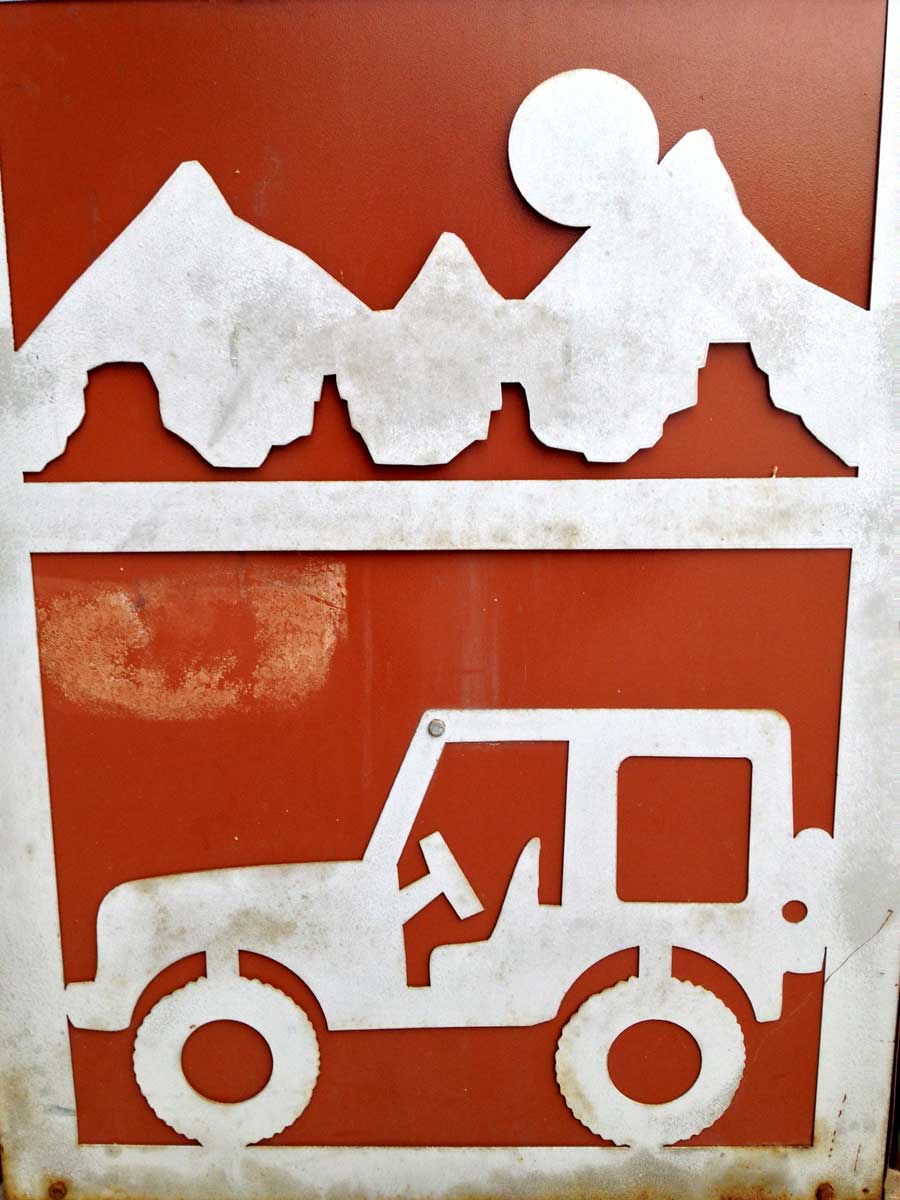 Themed garbage cans, Moab, Utah