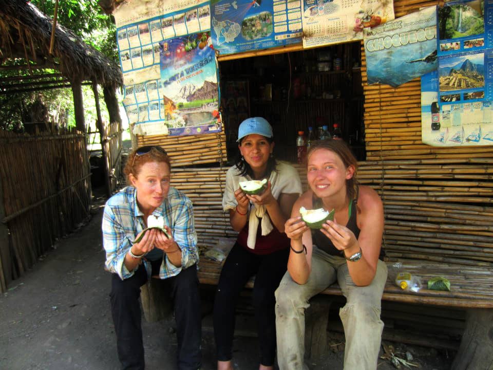 Heather, Karen and Emma enjoying the best fruit ever conceived