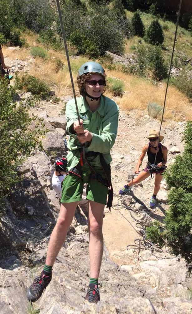 Kim Masedo rock climbing event