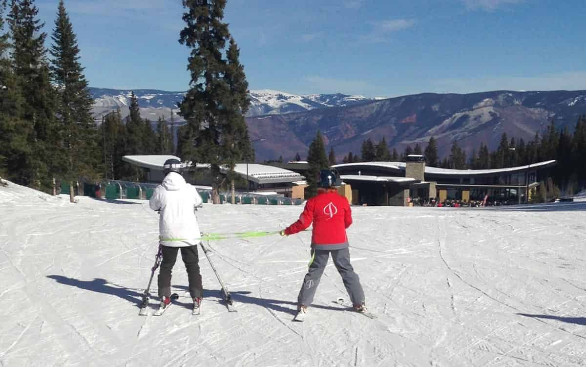 Leandra Bitterfeld with a client from Challenge Aspen