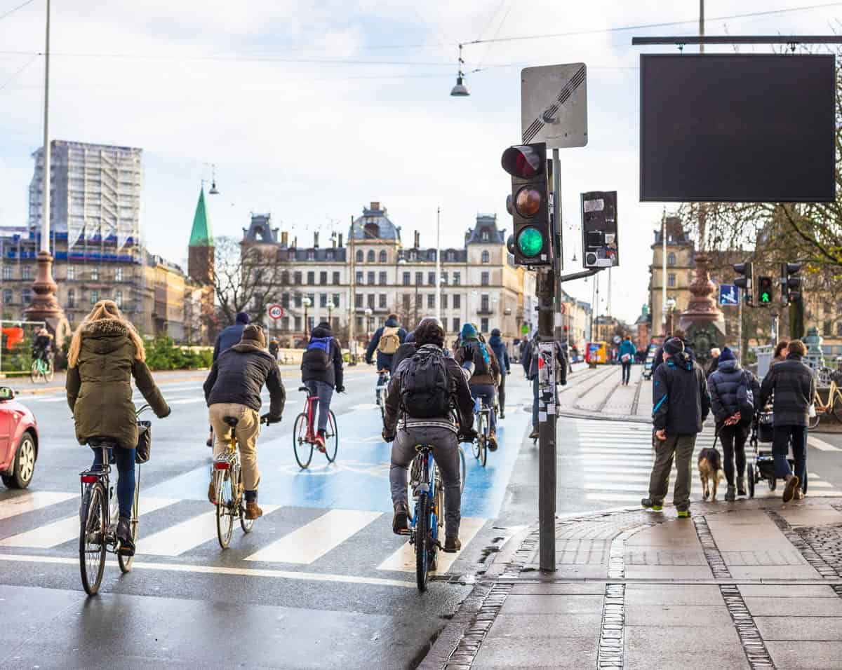 Cycling in Copenhagen, Denmark