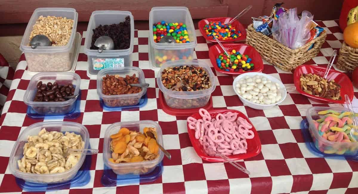 GORP Table on red picnic cloth