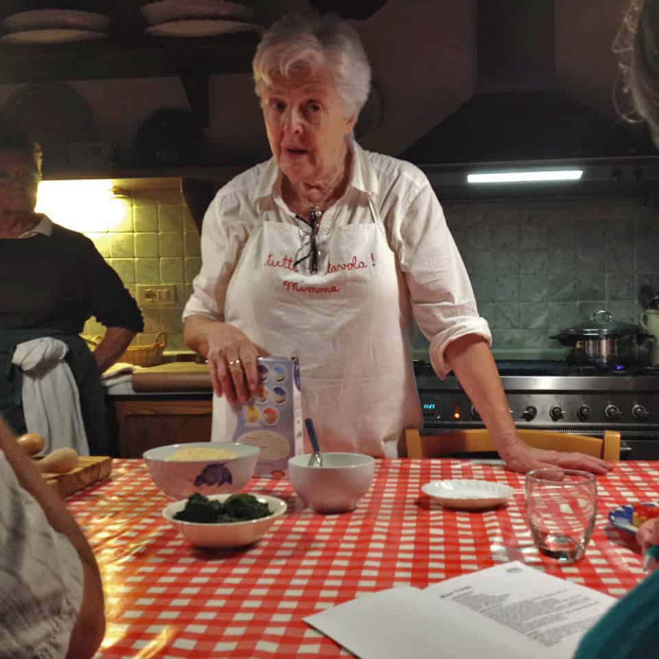 Mimma at the The Mammas cooking class in Tuscany, Italy
