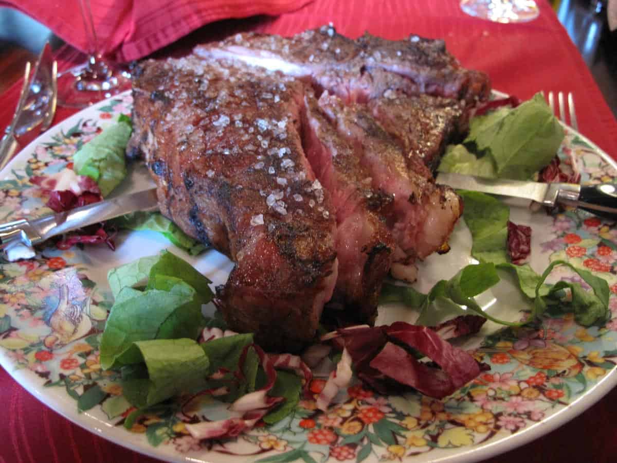 Fiorentina steak at Al Giullare restaurant in Montalcino