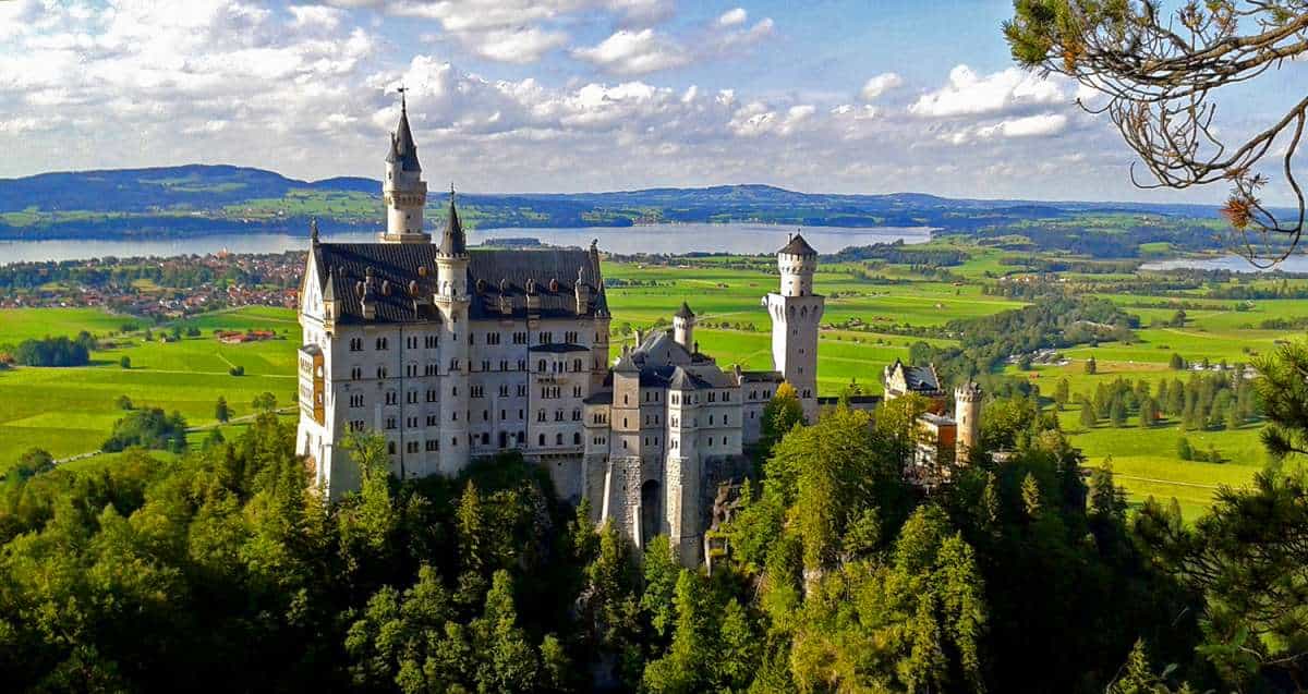 Neuschwanstein Castle in the Bavarian Alps of Germany