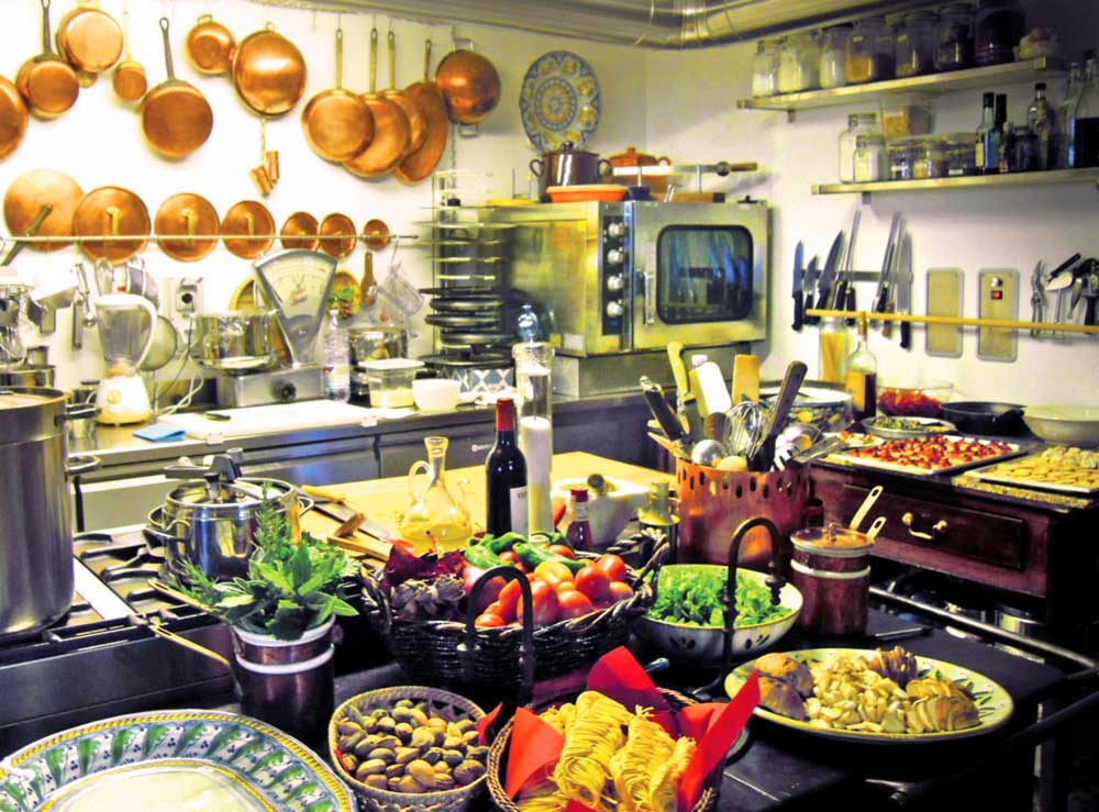 Restaurant kitchen in Tuscany