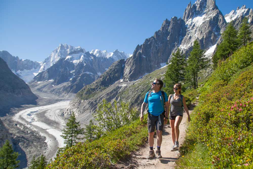 Tome Hale and daughter Avery hiking in the Alps