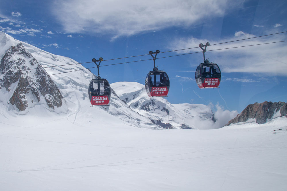 Riding in a Gondola in the Alps