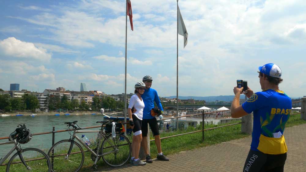 Backroads biking guests on the Rhine River