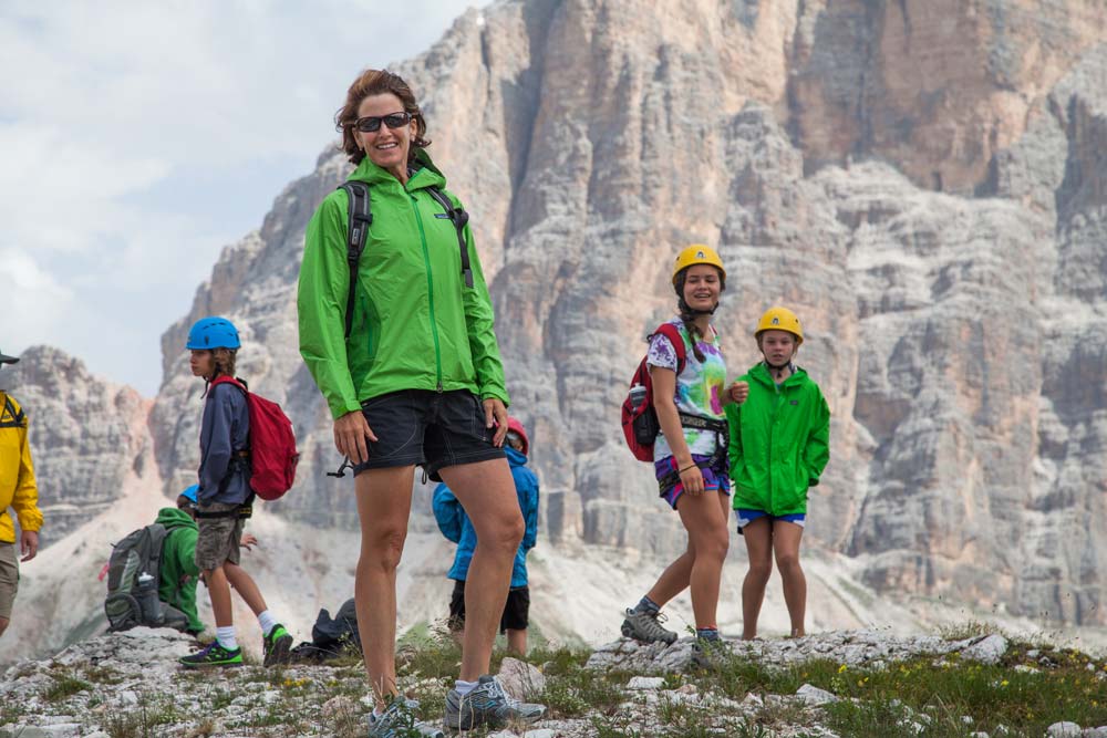 Liz Hale hiking in the Dolomites